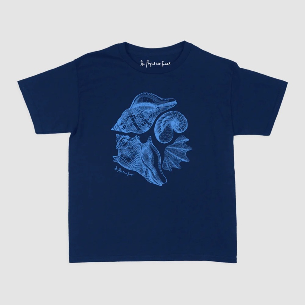 NWOT In Print We Trust Size XS Navy Baby Tee